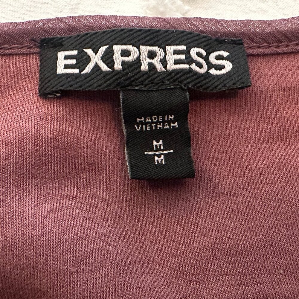 Express Mauve Sheer Panel Flutter Sleeve Blouse W… - image 5